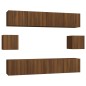 Set Mobili Porta TV 6 pz Rovere Marrone in Legno Multistrato Set Mobili Porta TV 6 pz Rovere Marrone in Legno Multistrato