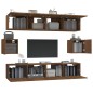 Set Mobili Porta TV 6 pz Rovere Marrone in Legno Multistrato Set Mobili Porta TV 6 pz Rovere Marrone in Legno Multistrato