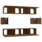 Set Mobili Porta TV 6 pz Rovere Marrone in Legno Multistrato Set Mobili Porta TV 6 pz Rovere Marrone in Legno Multistrato