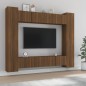 Set Mobili Porta TV 8pz Rovere Marrone in Legno Multistrato Set Mobili Porta TV 8pz Rovere Marrone in Legno Multistrato