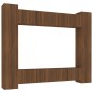 Set Mobili Porta TV 8pz Rovere Marrone in Legno Multistrato Set Mobili Porta TV 8pz Rovere Marrone in Legno Multistrato