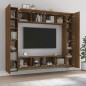 Set Mobili Porta TV 8pz Rovere Marrone in Legno Multistrato Set Mobili Porta TV 8pz Rovere Marrone in Legno Multistrato