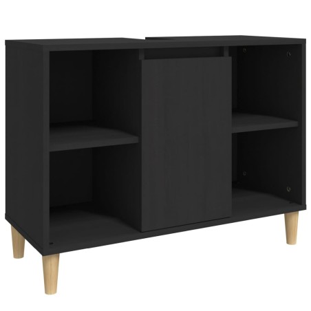 vidaXL Mobile Lavabo Nero 80x33x60 cm in Legno Multistrato