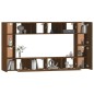 Set Mobili Porta TV 8pz Rovere Marrone in Legno Multistrato Set Mobili Porta TV 8pz Rovere Marrone in Legno Multistrato