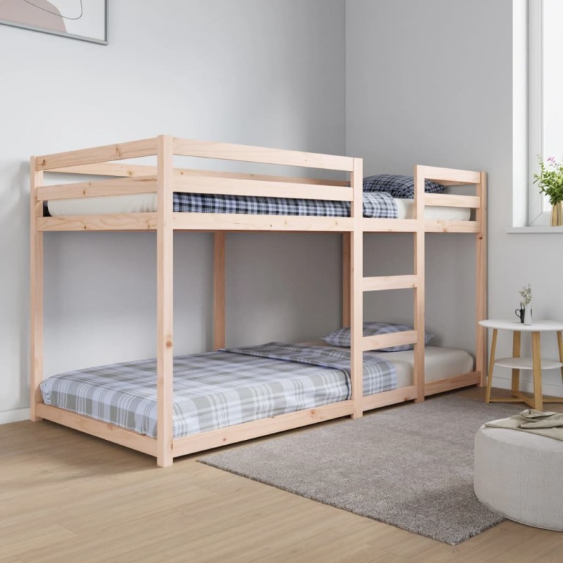 vidaXL Letto a Castello 90x200 cm in Legno Massello di Pino vidaXL Letto a Castello 90x200 cm in Legno Massello di Pino
