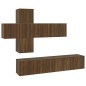 Set Mobili Porta TV 7 pz Rovere Marrone in Legno Multistrato Set Mobili Porta TV 7 pz Rovere Marrone in Legno Multistrato