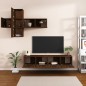 Set Mobili Porta TV 7 pz Rovere Marrone in Legno Multistrato Set Mobili Porta TV 7 pz Rovere Marrone in Legno Multistrato
