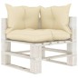 vidaXL Set Salotto da Giardino Pallet 6 pz con Cuscini Crema in Legno vidaXL Set Salotto da Giardino Pallet 6 pz con Cuscini Crema in Legno