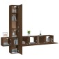 Set di Mobili Porta TV 5 pz Rovere Marrone in Legno Multistrato Set di Mobili Porta TV 5 pz Rovere Marrone in Legno Multistrato