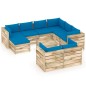 vidaXL Set Salotto da Giardino con Cuscini 10pz Legno Impregnato Verde vidaXL Set Salotto da Giardino con Cuscini 10pz Legno Impregnato Verde