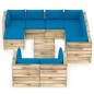 vidaXL Set Salotto da Giardino con Cuscini 10pz Legno Impregnato Verde vidaXL Set Salotto da Giardino con Cuscini 10pz Legno Impregnato Verde