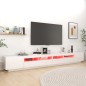 vidaXL Mobile Porta TV con Luci LED Bianco Lucido 300x35x40 cm vidaXL Mobile Porta TV con Luci LED Bianco Lucido 300x35x40 cm