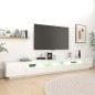 vidaXL Mobile Porta TV con Luci LED Bianco Lucido 300x35x40 cm vidaXL Mobile Porta TV con Luci LED Bianco Lucido 300x35x40 cm