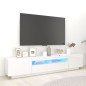 vidaXL Mobile Porta TV con Luci LED Bianco Lucido 200x35x40 cm vidaXL Mobile Porta TV con Luci LED Bianco Lucido 200x35x40 cm