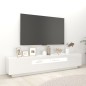 vidaXL Mobile Porta TV con Luci LED Bianco Lucido 200x35x40 cm vidaXL Mobile Porta TV con Luci LED Bianco Lucido 200x35x40 cm