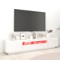 vidaXL Mobile Porta TV con Luci LED Bianco Lucido 200x35x40 cm vidaXL Mobile Porta TV con Luci LED Bianco Lucido 200x35x40 cm