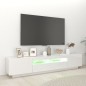 vidaXL Mobile Porta TV con Luci LED Bianco Lucido 200x35x40 cm vidaXL Mobile Porta TV con Luci LED Bianco Lucido 200x35x40 cm