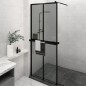 Parete Doccia Walk in Mensola Nera 80x195cm Vetro ESG Alluminio Parete Doccia Walk in Mensola Nera 80x195cm Vetro ESG Alluminio