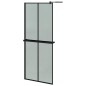 Parete Doccia Walk in Mensola Nera 80x195cm Vetro ESG Alluminio Parete Doccia Walk in Mensola Nera 80x195cm Vetro ESG Alluminio