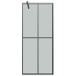 Parete Doccia Walk in Mensola Nera 80x195cm Vetro ESG Alluminio Parete Doccia Walk in Mensola Nera 80x195cm Vetro ESG Alluminio