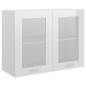 vidaXL Armadio Sospeso con Vetro Bianco 80x31x60 cm Legno Multistrato vidaXL Armadio Sospeso con Vetro Bianco 80x31x60 cm Legno Multistrato