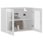 vidaXL Armadio Sospeso con Vetro Bianco 80x31x60 cm Legno Multistrato vidaXL Armadio Sospeso con Vetro Bianco 80x31x60 cm Legno Multistrato