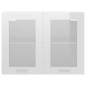 vidaXL Armadio Sospeso con Vetro Bianco 80x31x60 cm Legno Multistrato vidaXL Armadio Sospeso con Vetro Bianco 80x31x60 cm Legno Multistrato