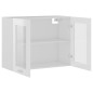 vidaXL Armadio Sospeso con Vetro Bianco 80x31x60 cm Legno Multistrato vidaXL Armadio Sospeso con Vetro Bianco 80x31x60 cm Legno Multistrato