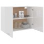 Armadio Sospeso Bianco Lucido 80x31x60 cm in Truciolato Armadio Sospeso Bianco Lucido 80x31x60 cm in Truciolato