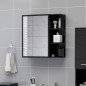 Armadietto a Specchio Nero Lucido 62,5x20,5x64 cm Truciolato