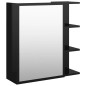 Armadietto a Specchio Nero Lucido 62,5x20,5x64 cm Truciolato