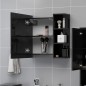 Armadietto a Specchio Nero Lucido 62,5x20,5x64 cm Truciolato