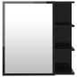 Armadietto a Specchio Nero Lucido 62,5x20,5x64 cm Truciolato