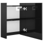 Armadietto a Specchio Nero Lucido 62,5x20,5x64 cm Truciolato