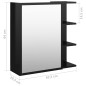 Armadietto a Specchio Nero Lucido 62,5x20,5x64 cm Truciolato