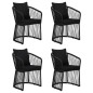 vidaXL Set da Pranzo da Giardino 5 pz con Cuscini Nero