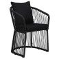 vidaXL Set da Pranzo da Giardino 5 pz con Cuscini Nero