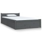 vidaXL Giroletto con Cassetti Grigio 90x190 cm 3FT Single vidaXL Giroletto con Cassetti Grigio 90x190 cm 3FT Single