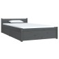 vidaXL Giroletto con Cassetti Grigio 90x190 cm 3FT Single vidaXL Giroletto con Cassetti Grigio 90x190 cm 3FT Single