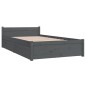 vidaXL Giroletto con Cassetti Grigio 90x190 cm 3FT Single vidaXL Giroletto con Cassetti Grigio 90x190 cm 3FT Single