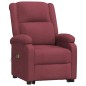 vidaXL Poltrona Alzapersona Massaggiante Rosso Vino Tessuto