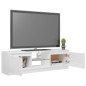 vidaXL Mobile Porta TV con Luci LED Bianco Lucido 120x30x35,5 cm vidaXL Mobile Porta TV con Luci LED Bianco Lucido 120x30x35,5 cm
