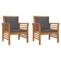 vidaXL Set Mobili da Giardino 3pz con Cuscini Legno Massello di Acacia