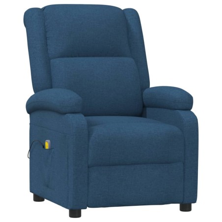 vidaXL Poltrona Massaggiante Blu in Tessuto