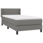 vidaXL Giroletto a Molle con Materasso Grigio Scuro 90x190 cm Tessuto
