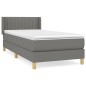 vidaXL Giroletto a Molle con Materasso Grigio Scuro 90x200 cm Tessuto