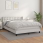 vidaXL Giroletto a Molle con Materasso Bianco 140x190 cm in Similpelle