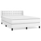 vidaXL Giroletto a Molle con Materasso Bianco 140x190 cm in Similpelle