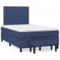 vidaXL Giroletto a Molle con Materasso Blu 120x200 cm in Tessuto