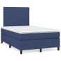 vidaXL Giroletto a Molle con Materasso Blu 120x200 cm in Tessuto